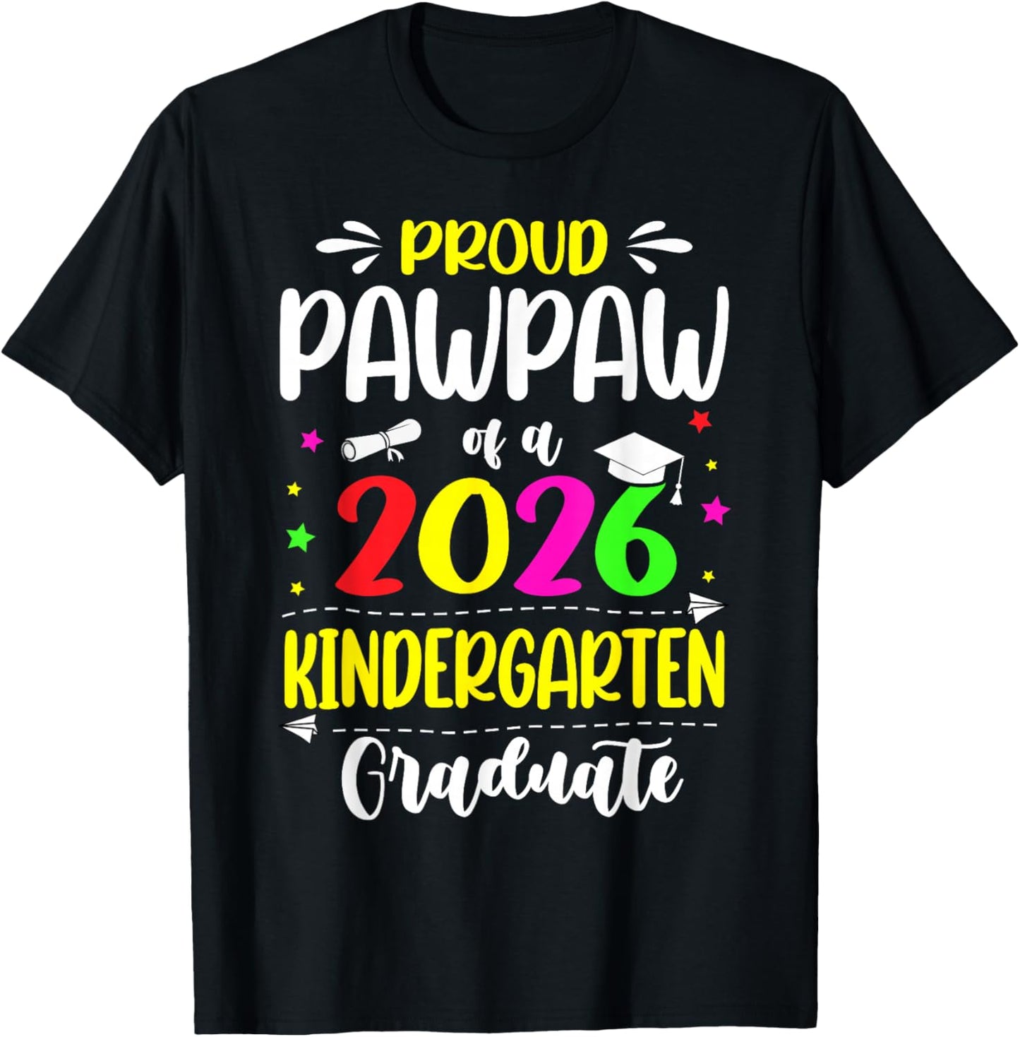 Proud Pawpaw Class of 2026 Kindergarten Graduate Kids T-Shirt - T-Shirt | Black