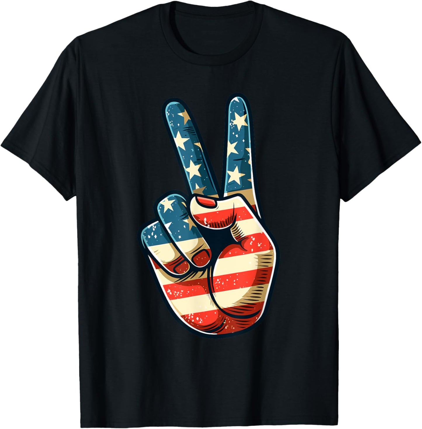 Vintage Peace Sign Retro 60's 70's Hippie T-Shirt - T-Shirt | Black