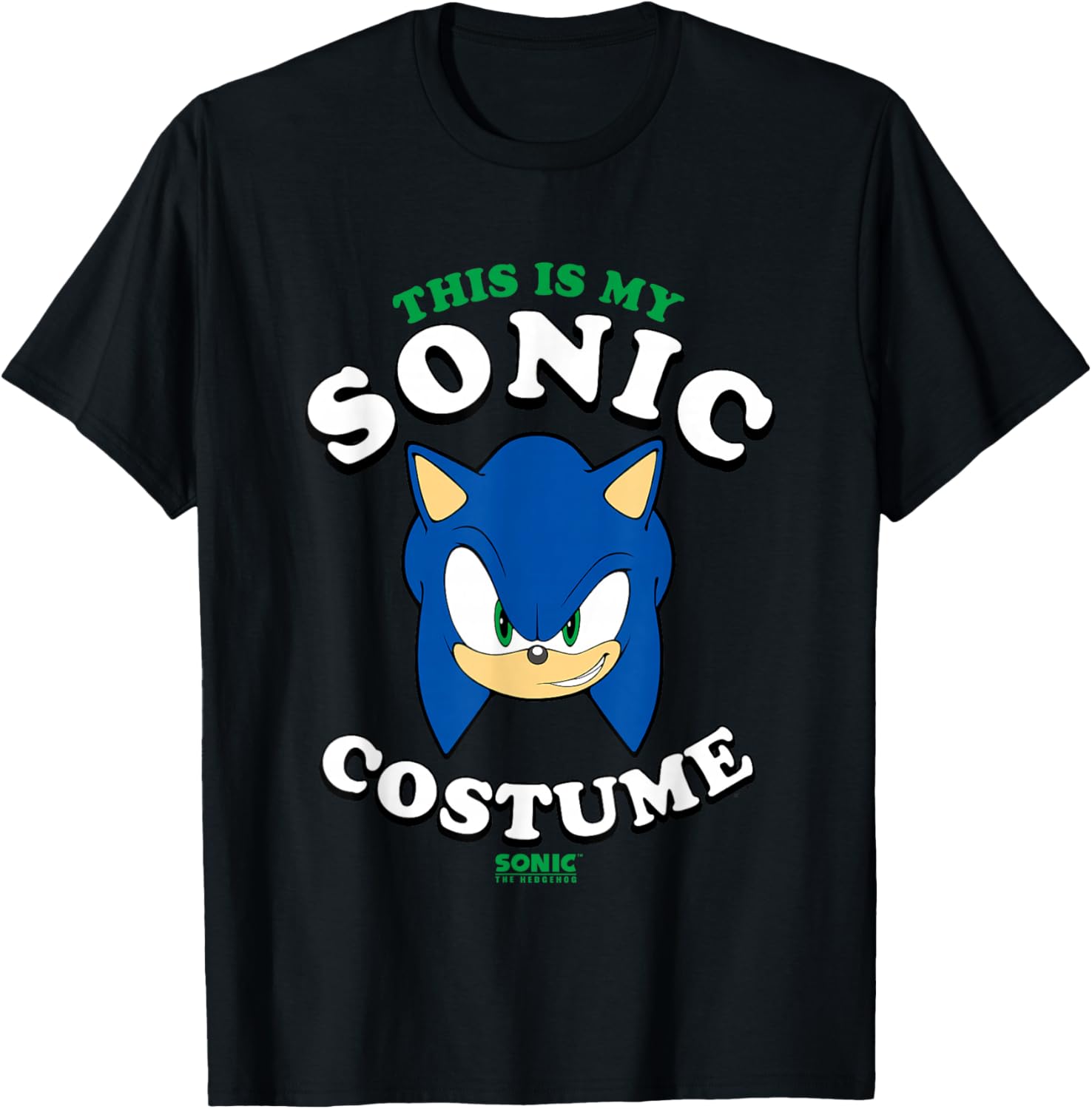 Sonic The Hedgehog Halloween This Is My Sonic Costume T-Shirt - T-Shirt | Black