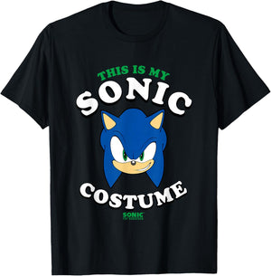 Sonic The Hedgehog Halloween This Is My Sonic Costume T-Shirt - T-Shirt | Black