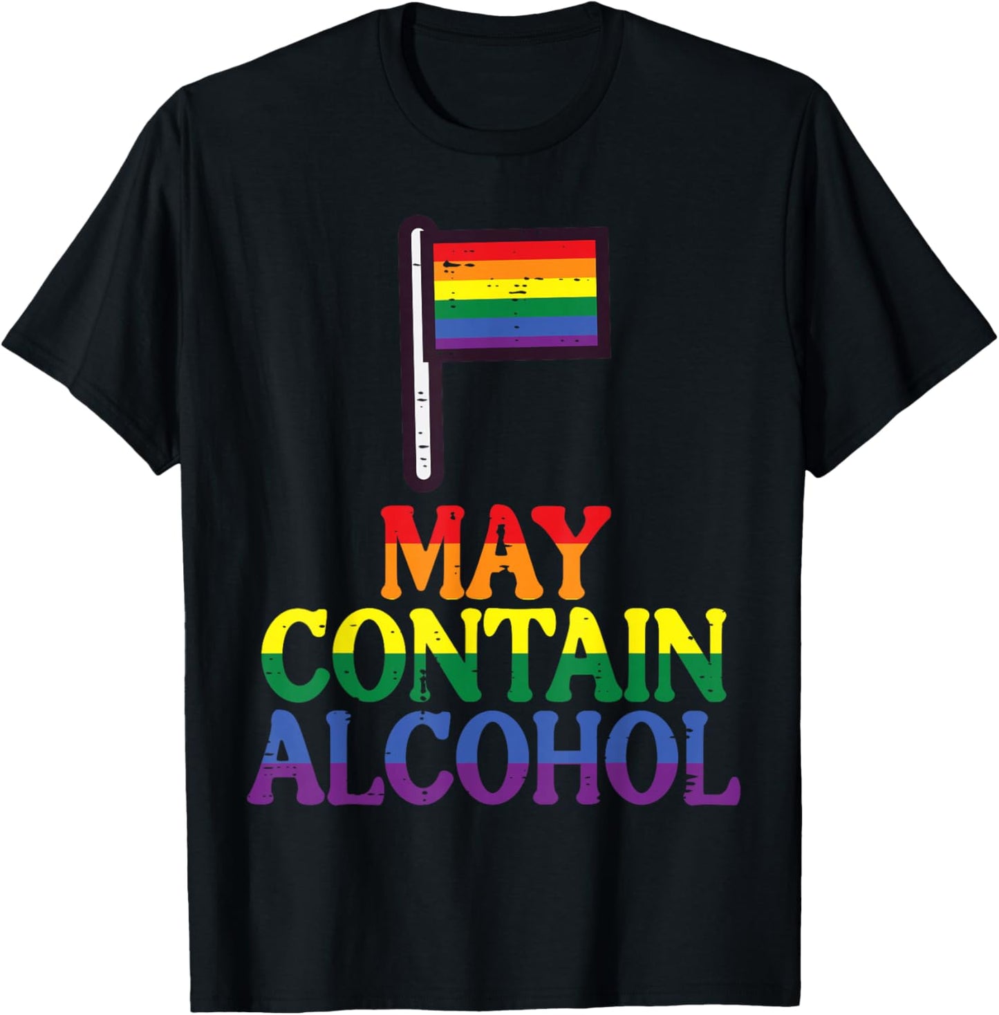 Gay Pride Month Contain Funny LGBTQ Ally Rainbow Men Women T-Shirt - T-Shirt | Black