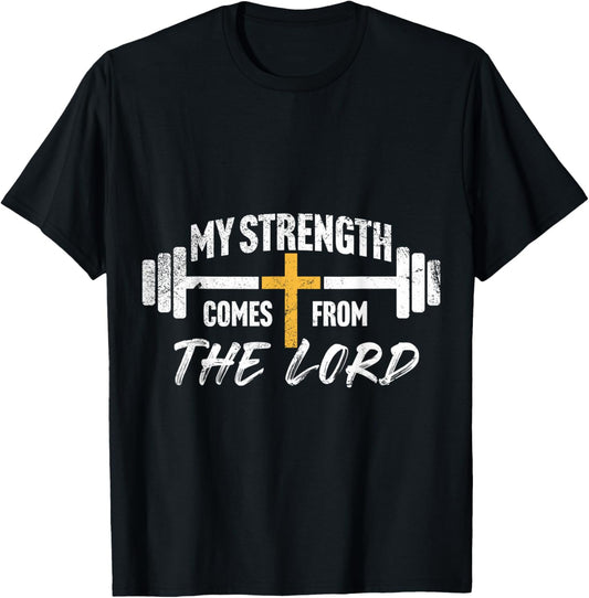 My Strength Christian Men Bible Verse Gym Workout T-Shirt - T-Shirt | Black