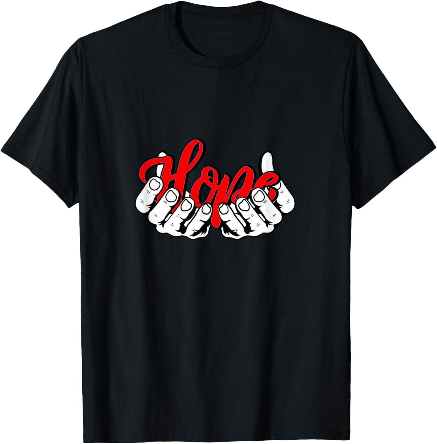 Red Color Hold On to Hope Red Graphic T-Shirt - T-Shirt | Black