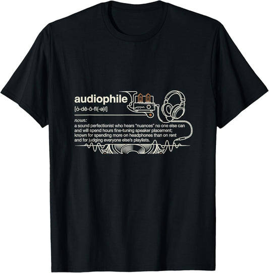 Audiophile Technical Definition Funny Audio Humor Graphic T-Shirt - T-Shirt | Black