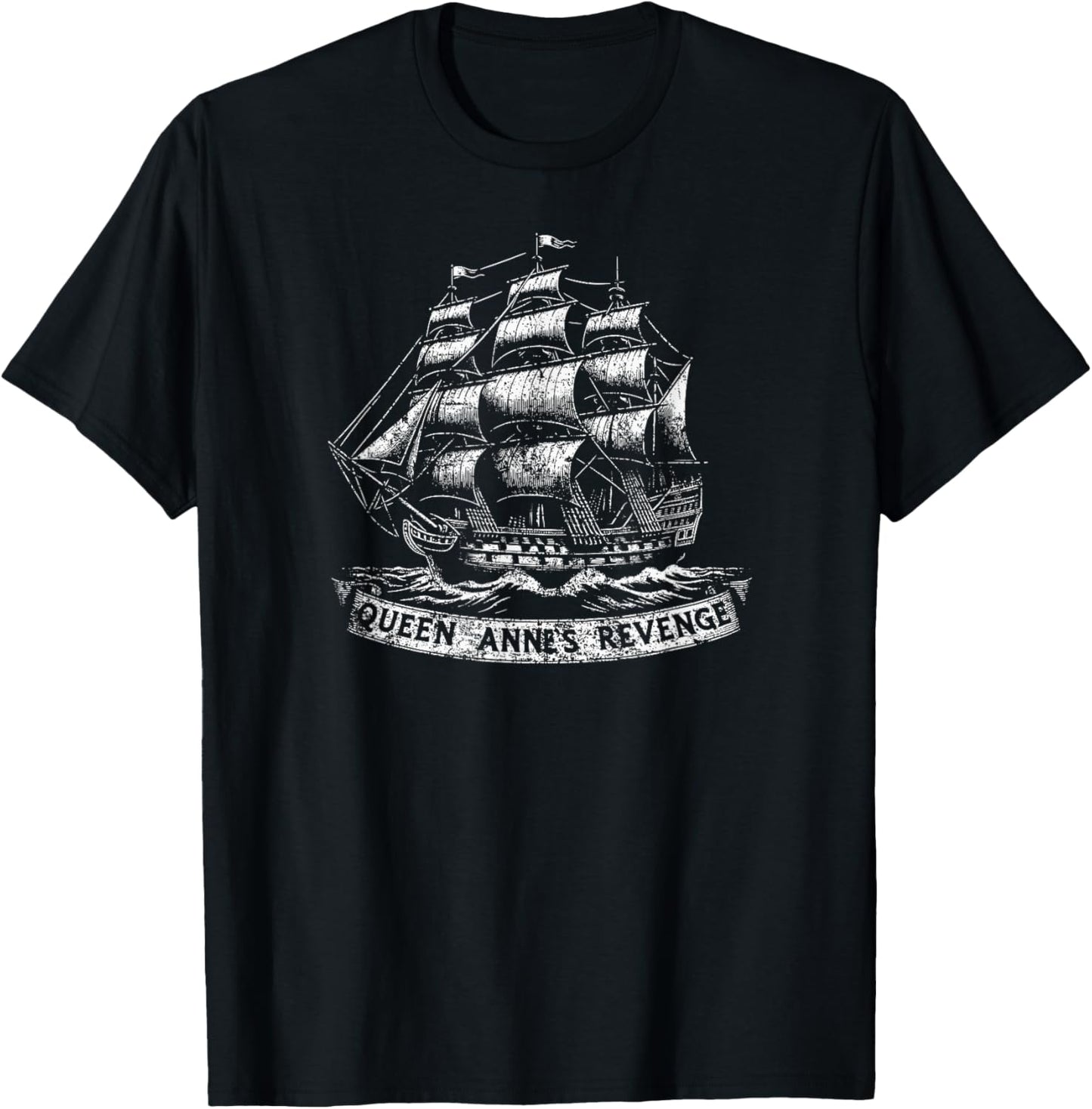 Queen Anne's Revenge Blackbeard's Flagship Distressed T-Shirt - T-Shirt | Black