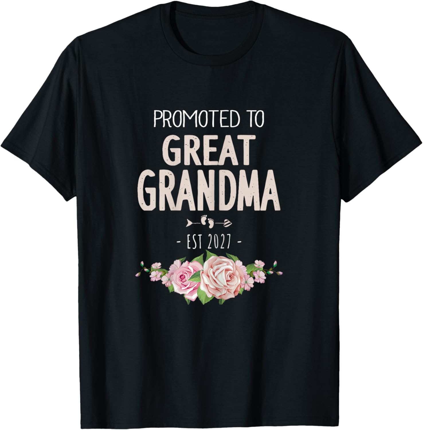 Promoted to Great Grandma 2027 Great Grandma 2027 T-Shirt - T-Shirt | Black