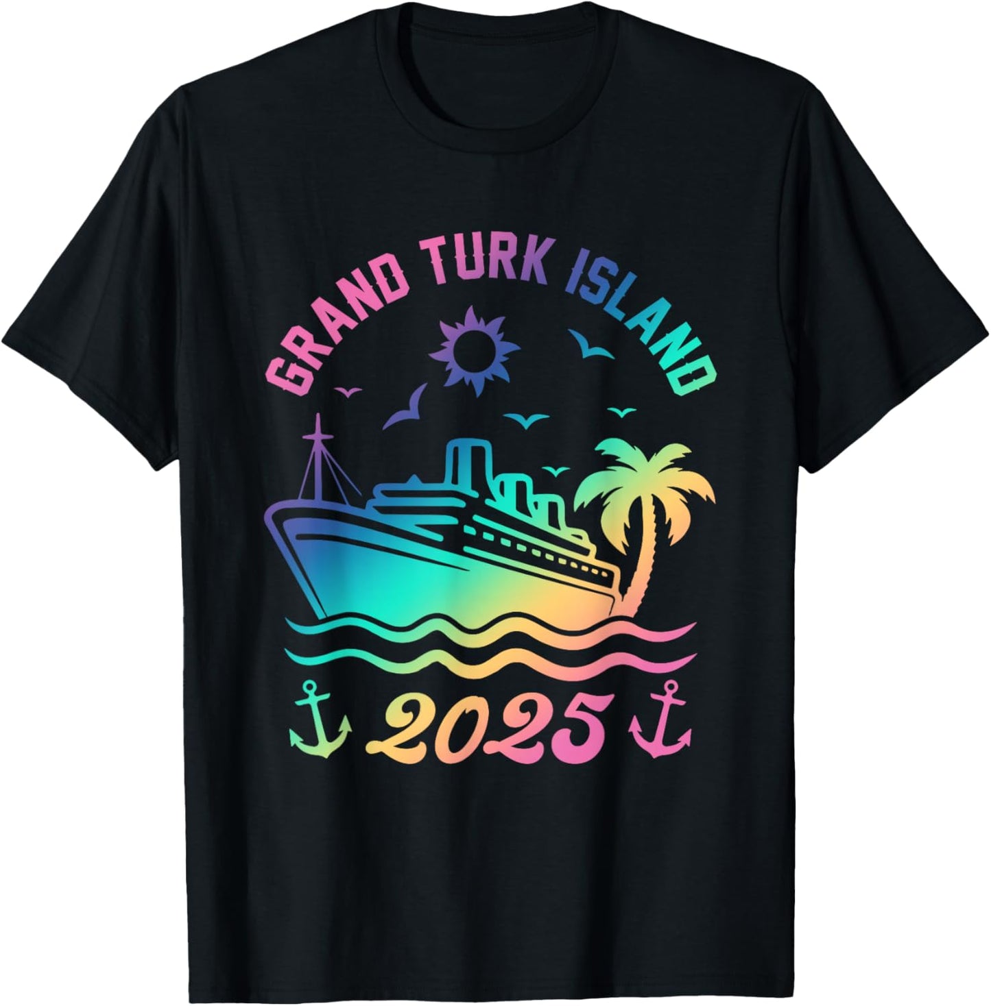 Grand Turk Island 2025 Cruise Vacation Beach Travel Holiday T-Shirt - T-Shirt | Black