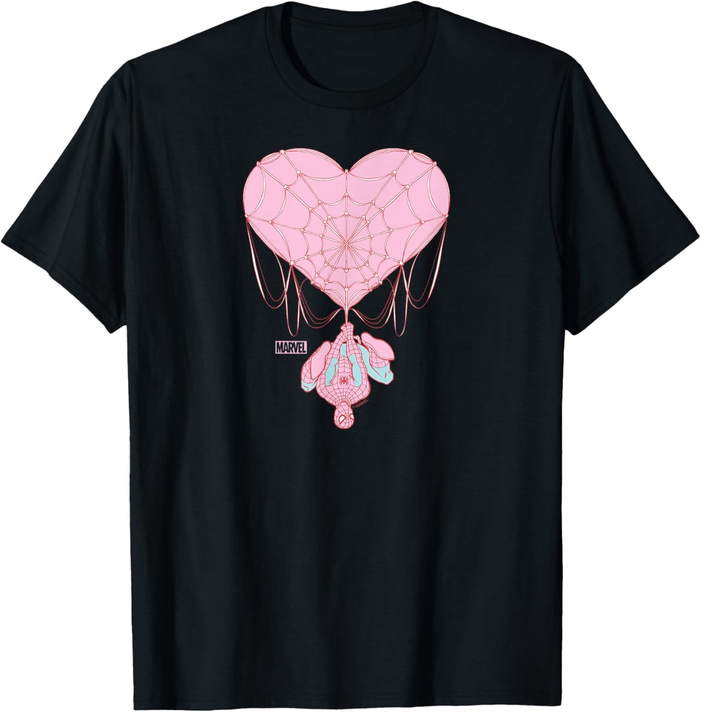 Spider-Man - Web Heart Valentine's Day T-Shirt - T-Shirt | Black