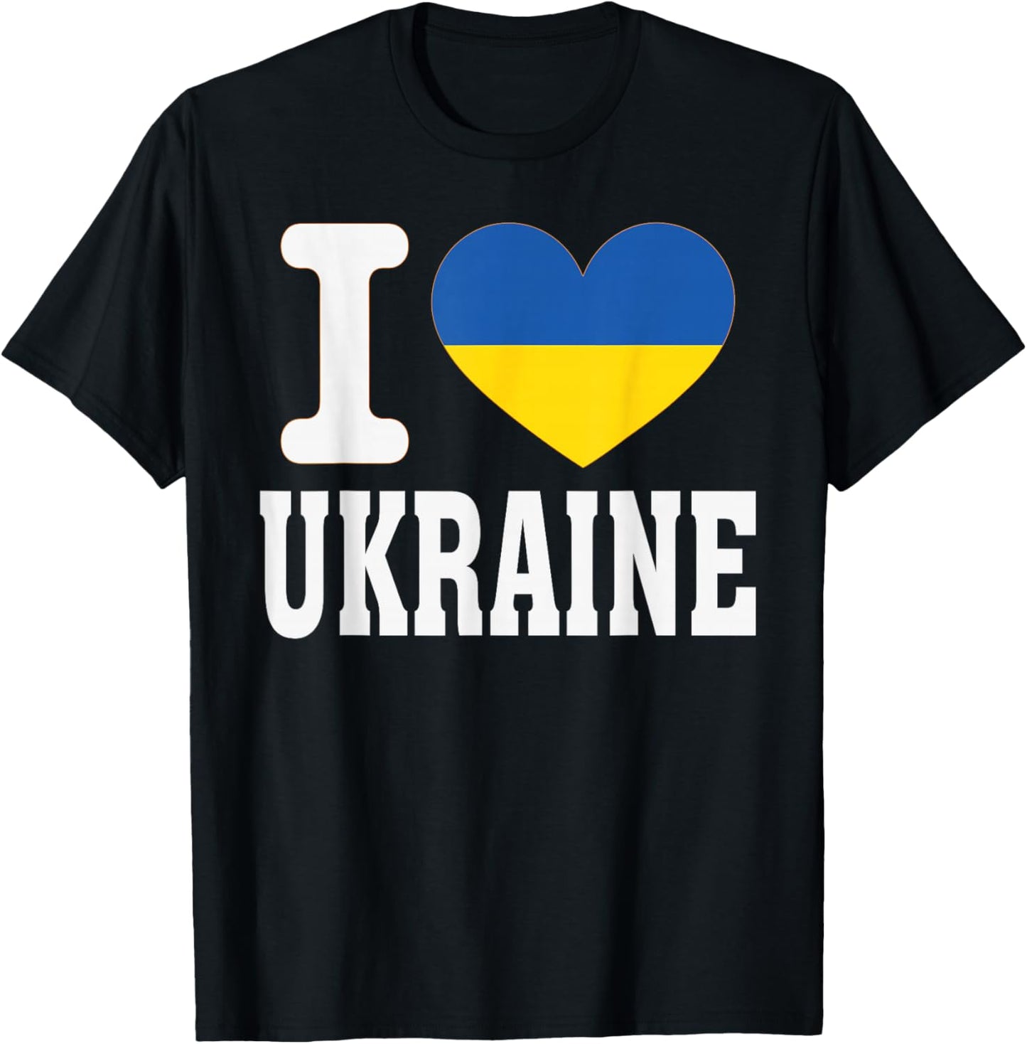 I Love Ukraine Heart Souvenir Lovers Pride Travel T-Shirt - T-Shirt | Black