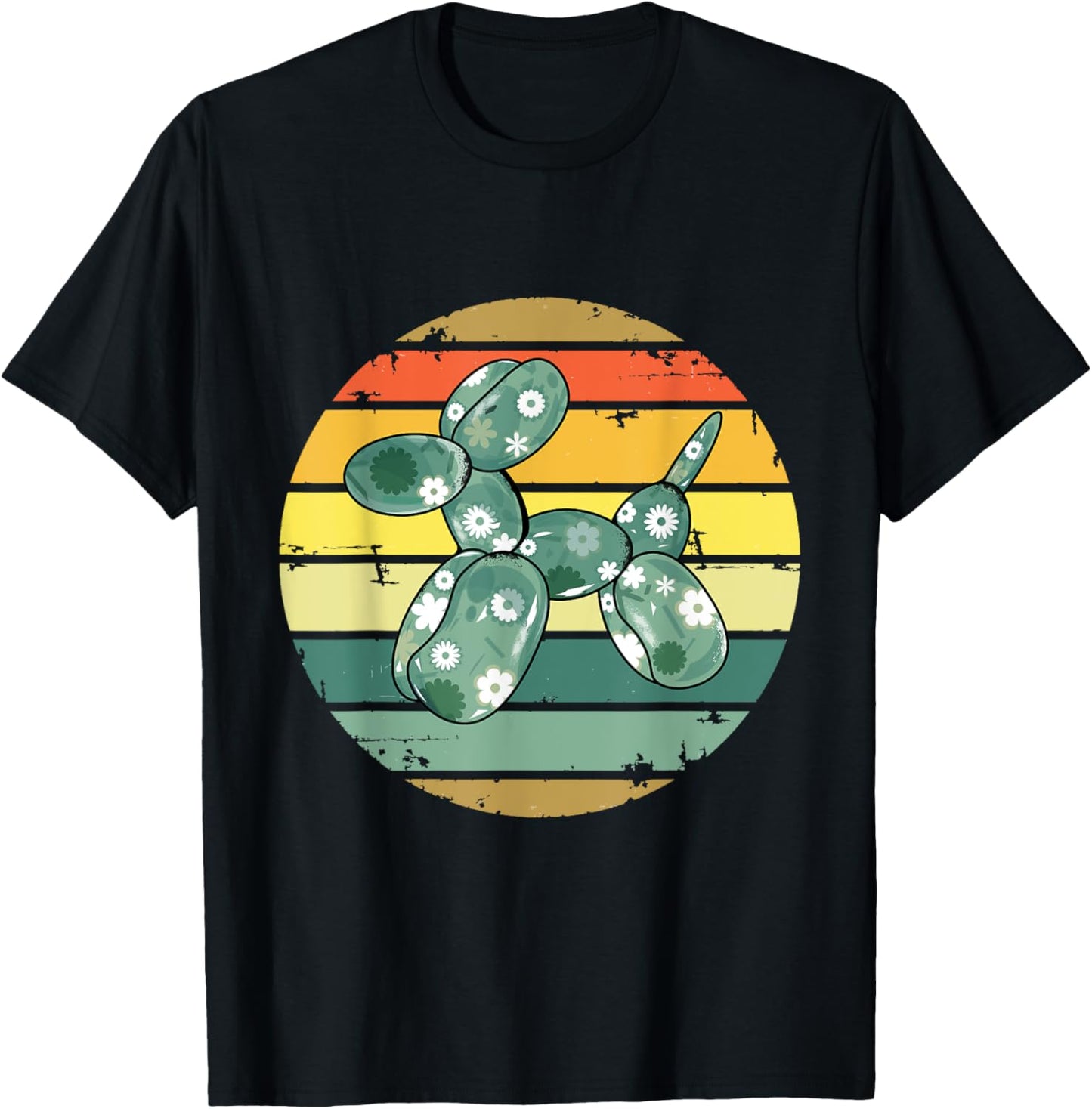 Vintage Balloon Dog Men Women T-Shirt - T-Shirt | Black