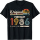 Original February 1986 40 Years Birthday Vintage Gift T-Shirt - T-Shirt | Black