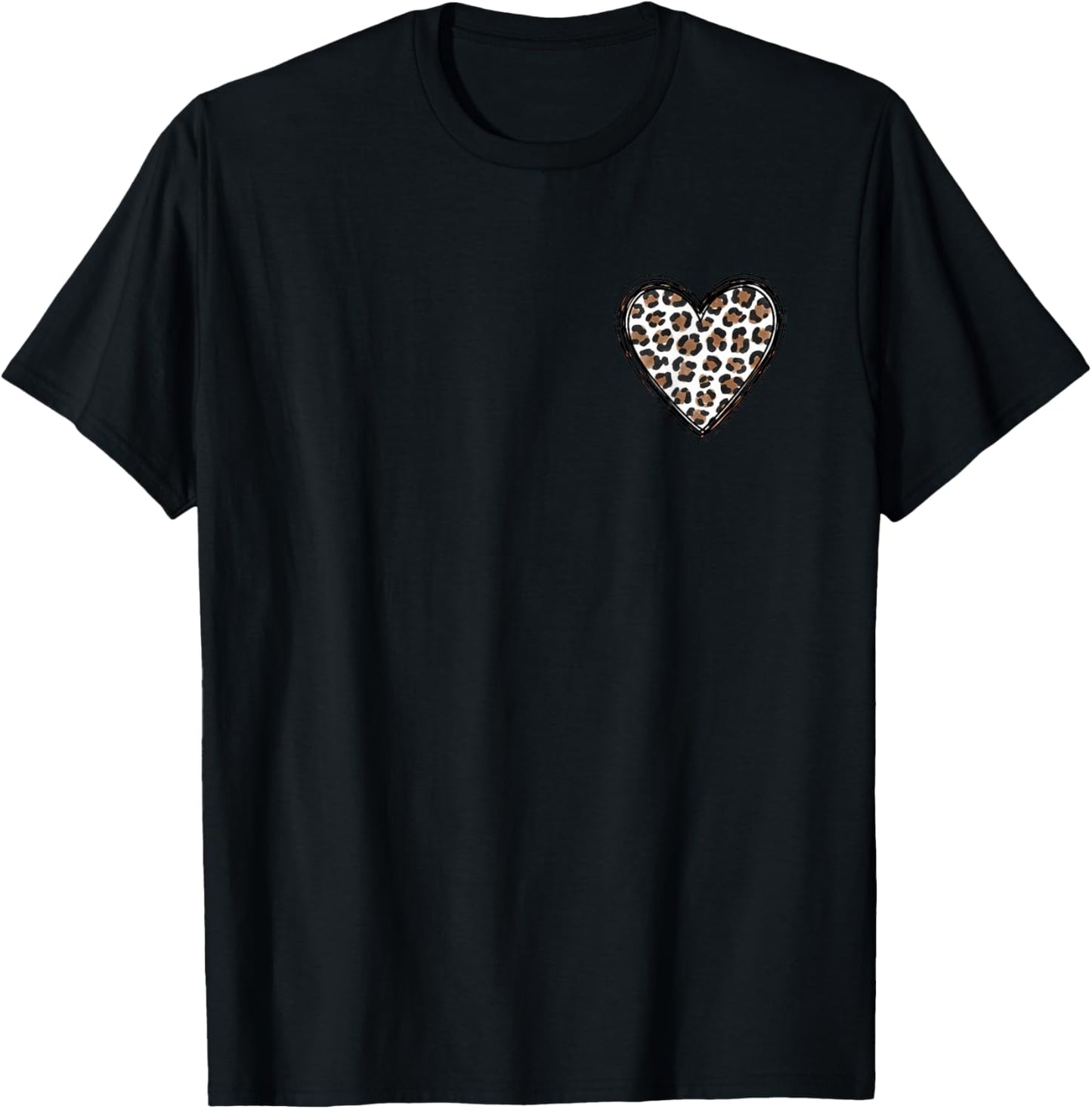 Leo Heart Cheetah Leopard Motif for Girls and Women T-Shirt - T-Shirt | Black