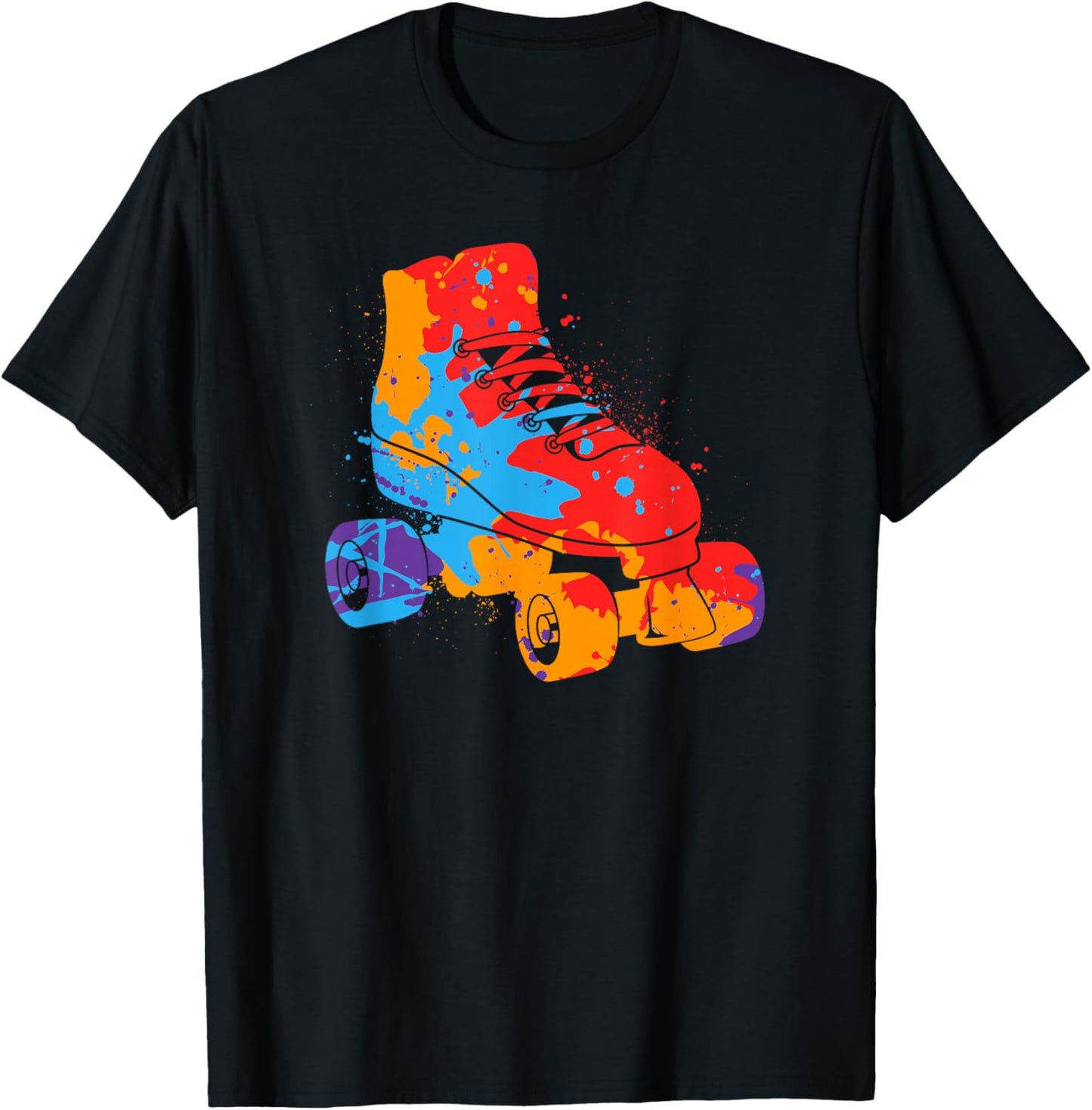 Roller Skater Colorful Rollerskate Women Roller Skating Kids T-Shirt - T-Shirt | Black
