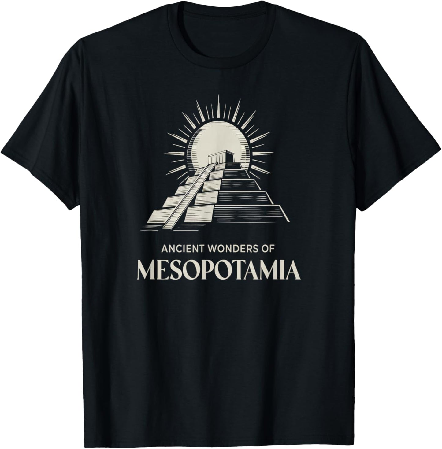 Ancient Wonders Mesopotamia Ziggurat Civilization Icon T-Shirt - T-Shirt | Black
