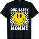 One Happy Dude Mommy Happy Face 1st Birthday Family Matching T-Shirt - T-Shirt | Black