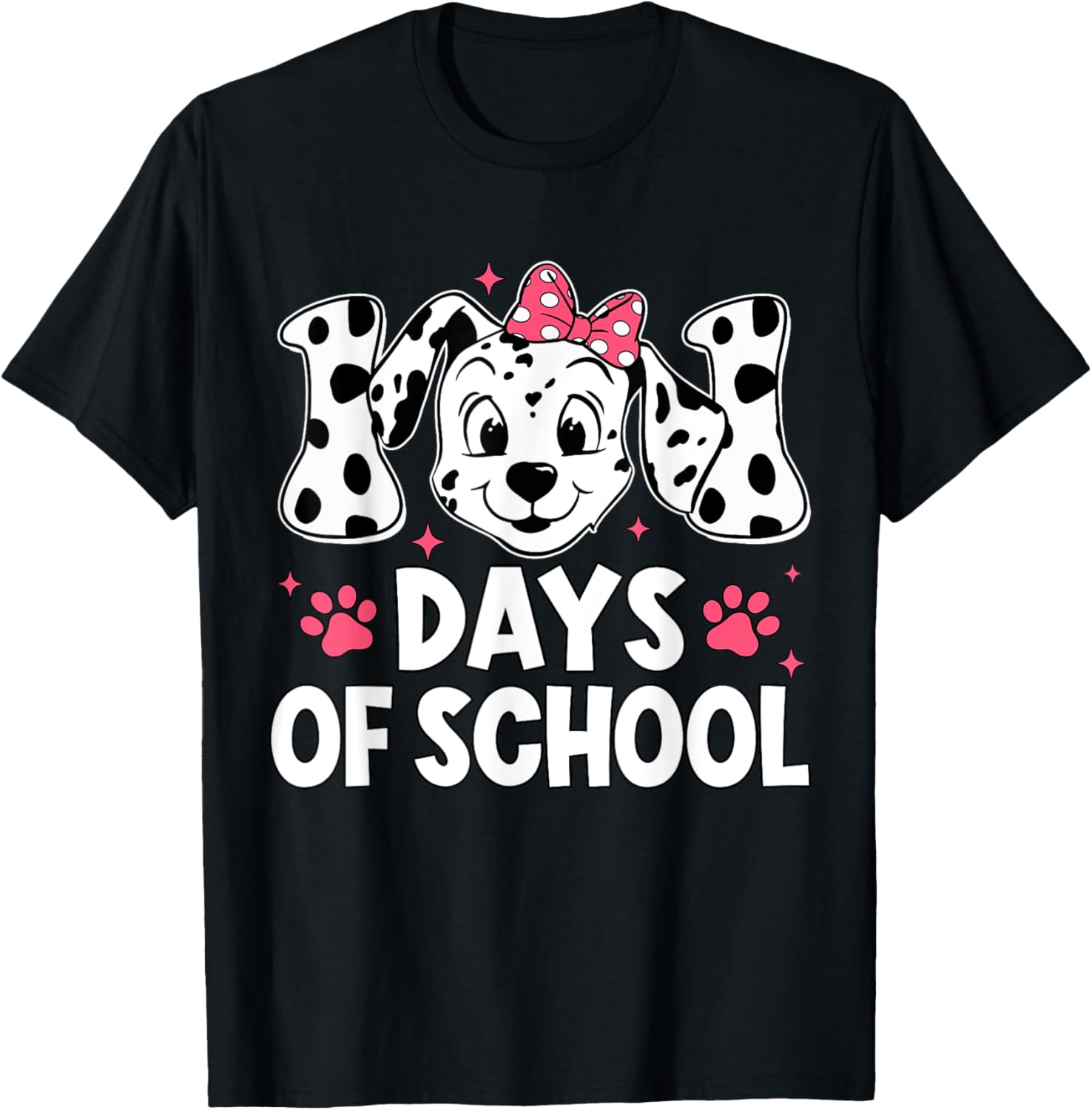 100 Days Of School Dalmatian Dog Boy Kid 100th Day Of School T-Shirt - T-Shirt | Black