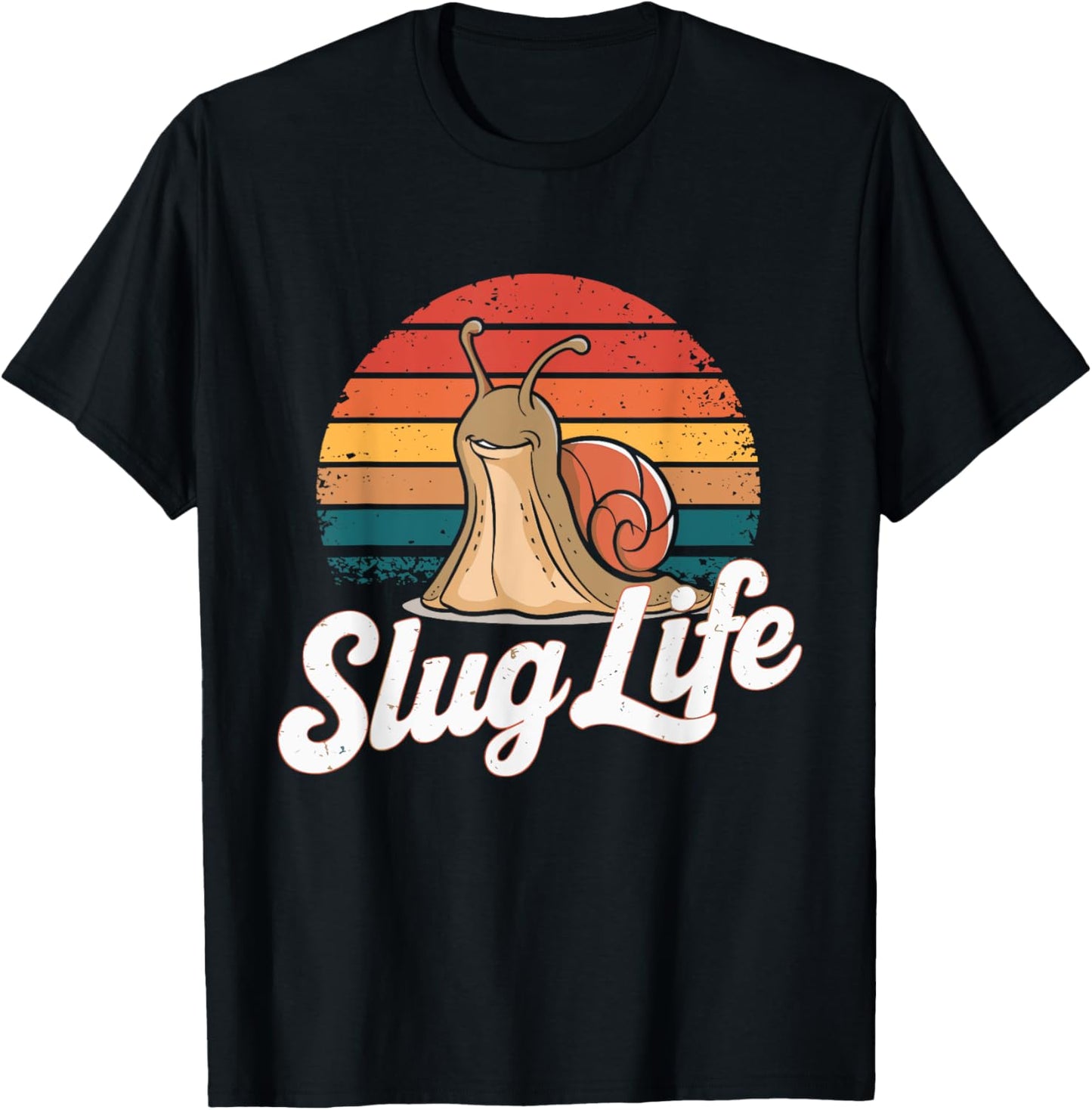 Slug Life Retro funny Snail Design T-Shirt - T-Shirt | Black