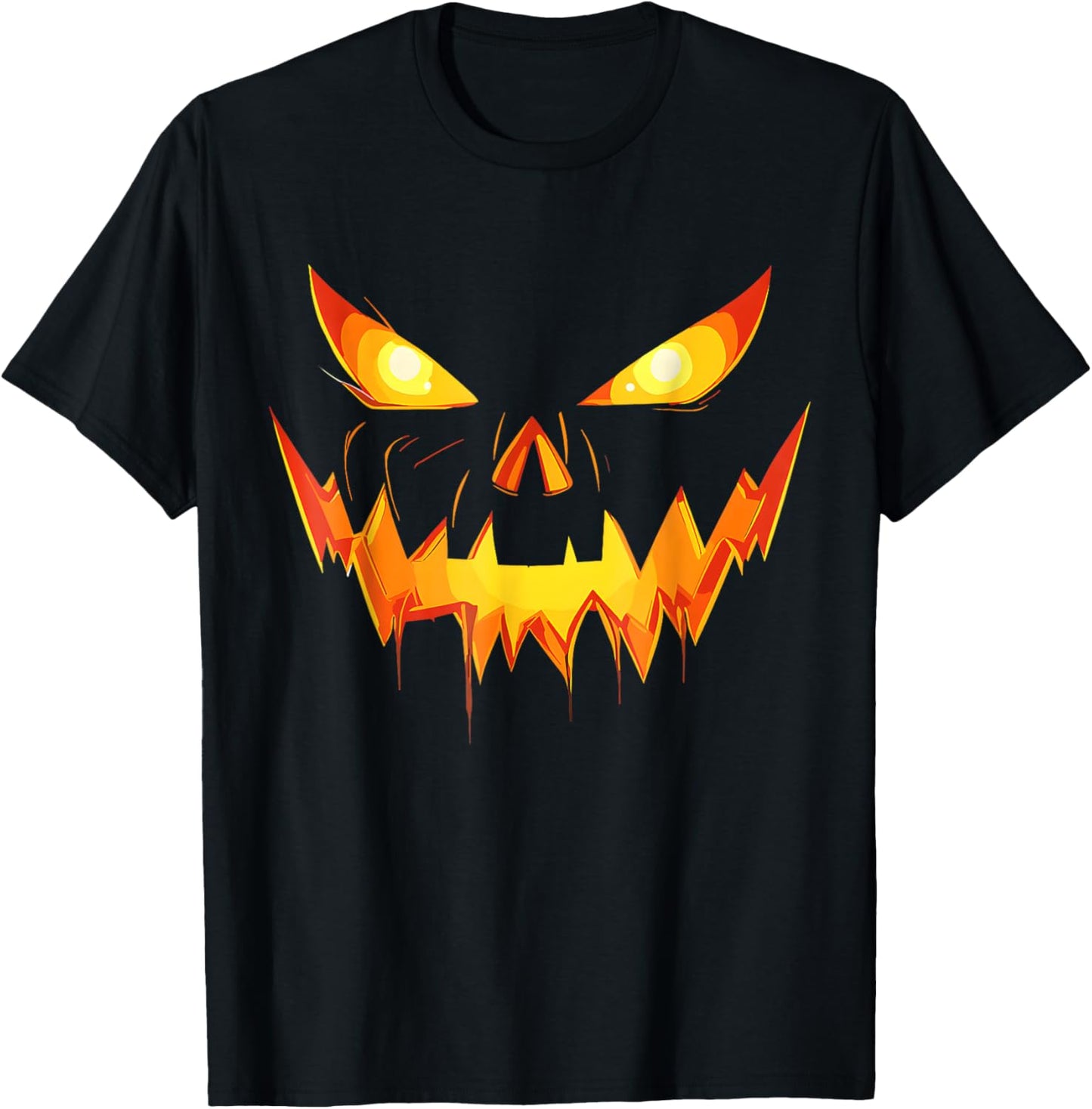 Scary Spooky Jack O Lantern Face Pumpkin Men Boys Halloween T-Shirt - T-Shirt | Black