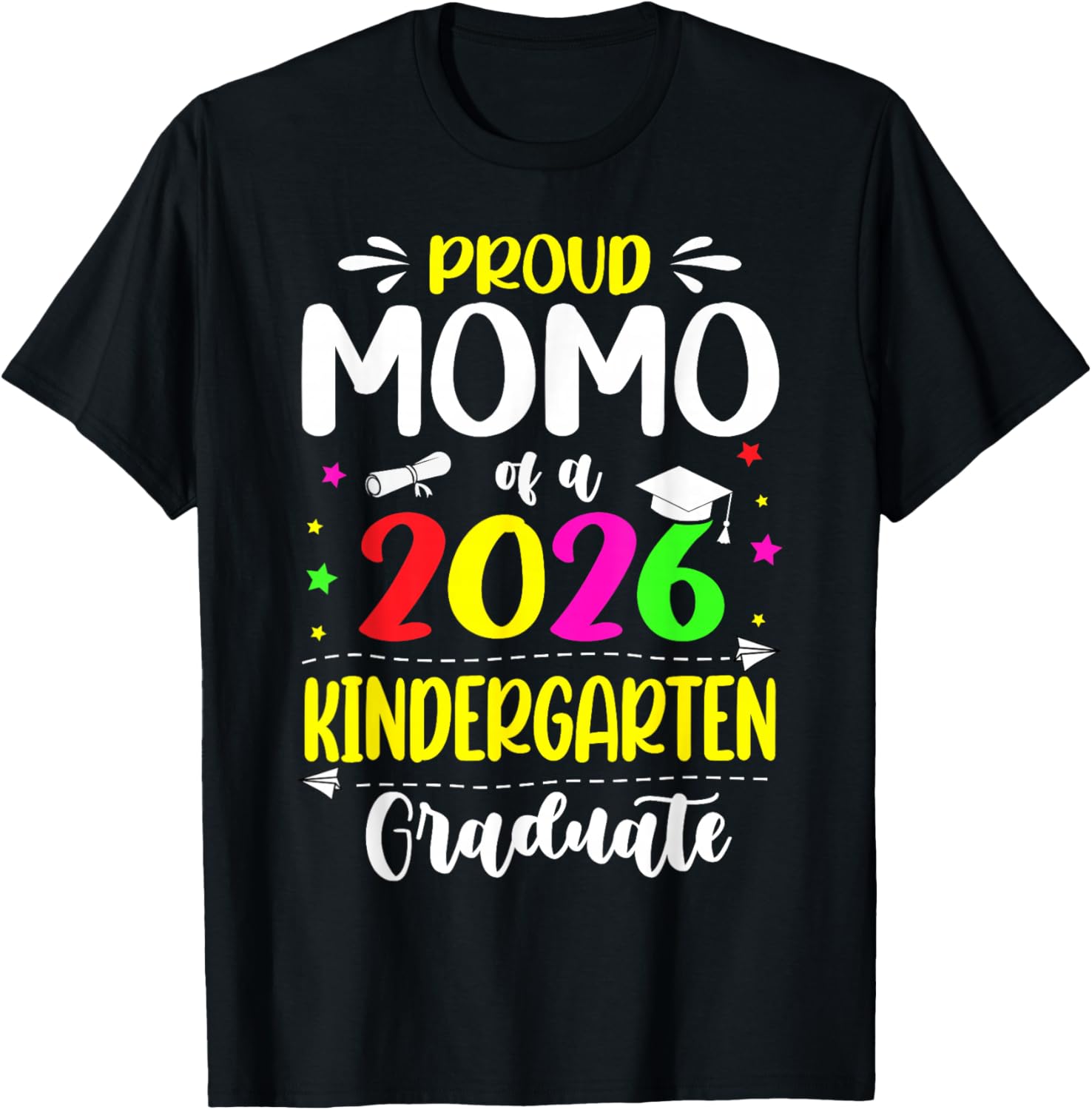 Proud Momo Class of 2026 Kindergarten Graduate Kids T-Shirt - T-Shirt | Black