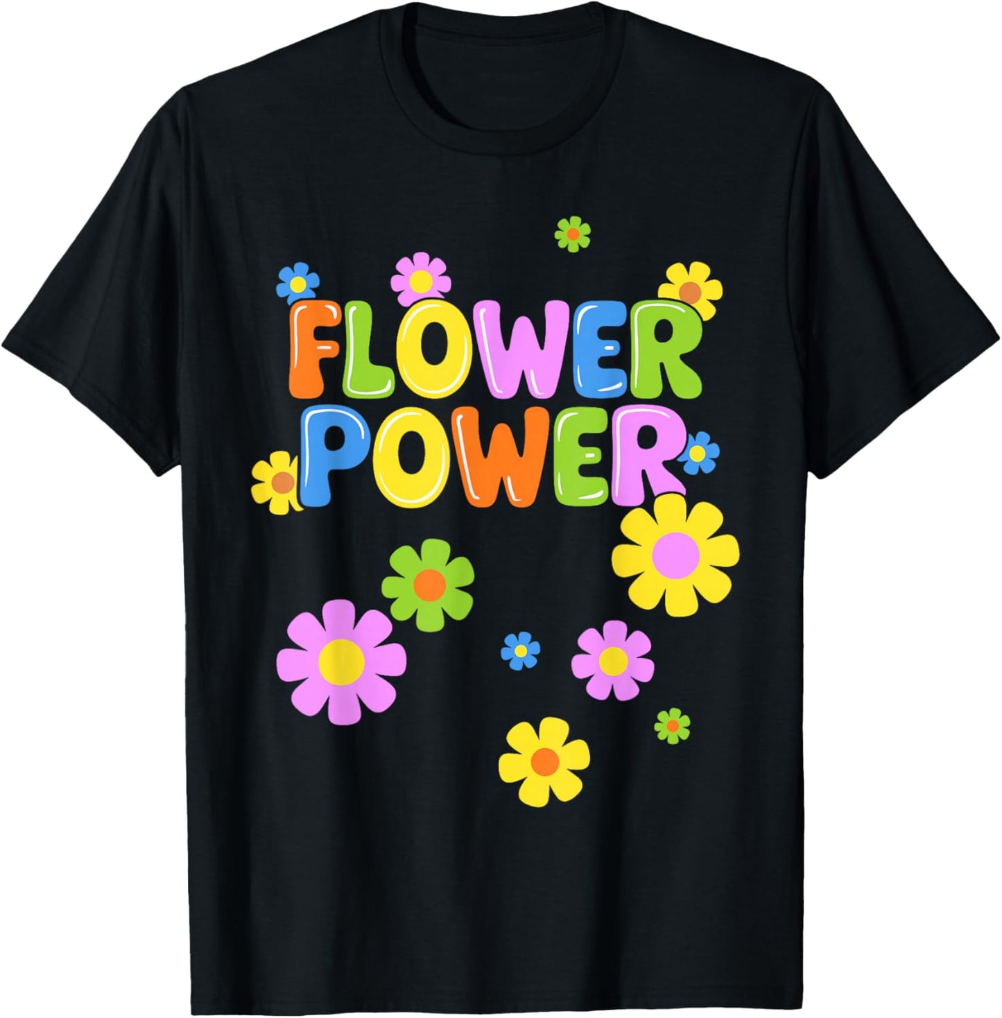 Flower Power Hippie Costume 60s 70s Party Carnival T-Shirt - T-Shirt | Black