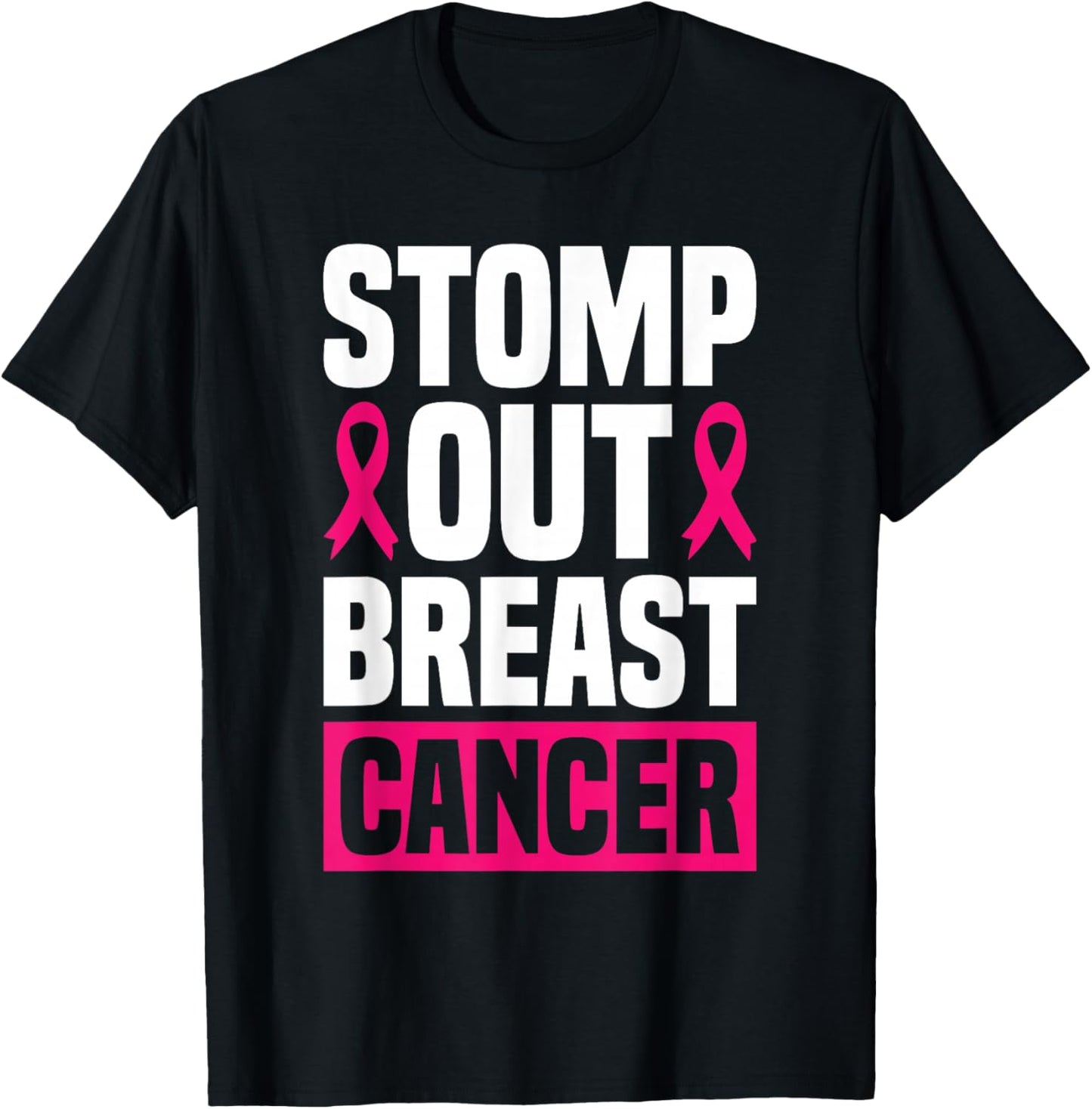 Stomp Out Breast Cancer Breast Cancer Awareness T-Shirt - T-Shirt | Black