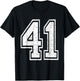 Number 41 Varsity Sports Team Jersey 41st Birthday T-Shirt - T-Shirt | Black