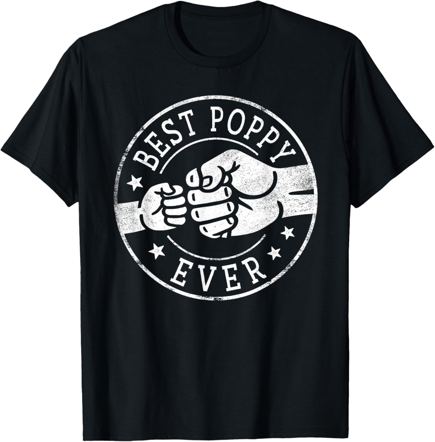 Best Poppy Ever - Fist Bump Circle Emblem Design Poppy T-Shirt - T-Shirt | Black