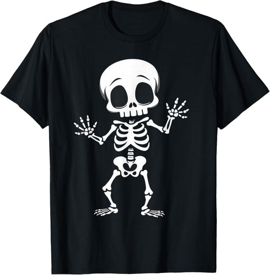 BOO Skeleton halloween kids boys toddler men funny costume T-Shirt - T-Shirt | Black