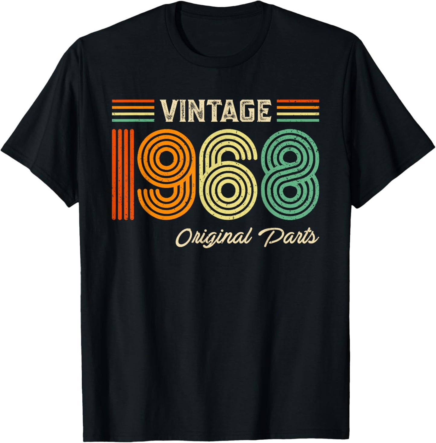 Vintage 1968 Original Parts Birthday 1968 Men Women Vintage T-Shirt - T-Shirt | Black