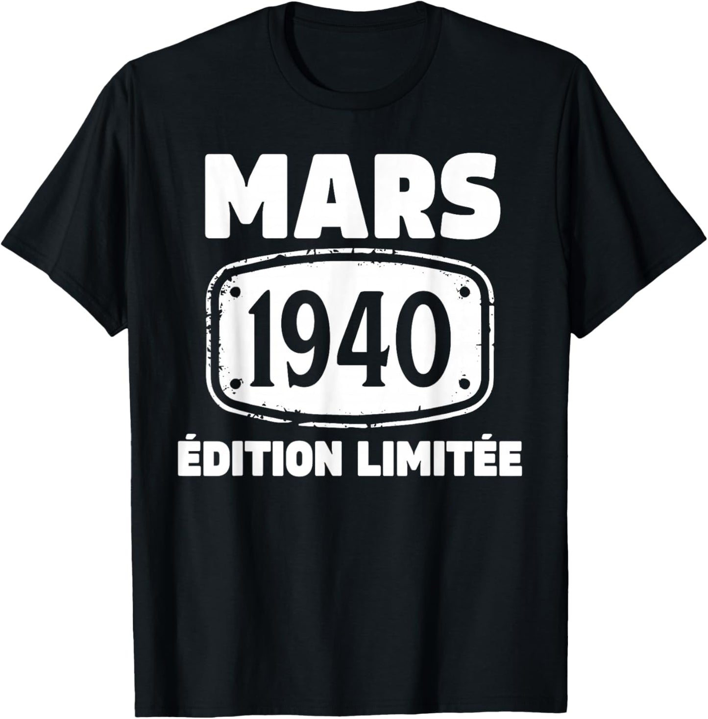 86 Ans Homme 1940 Anniversaire Mars 86 Ans Homme 1940 T-Shirt - T-Shirt | Black