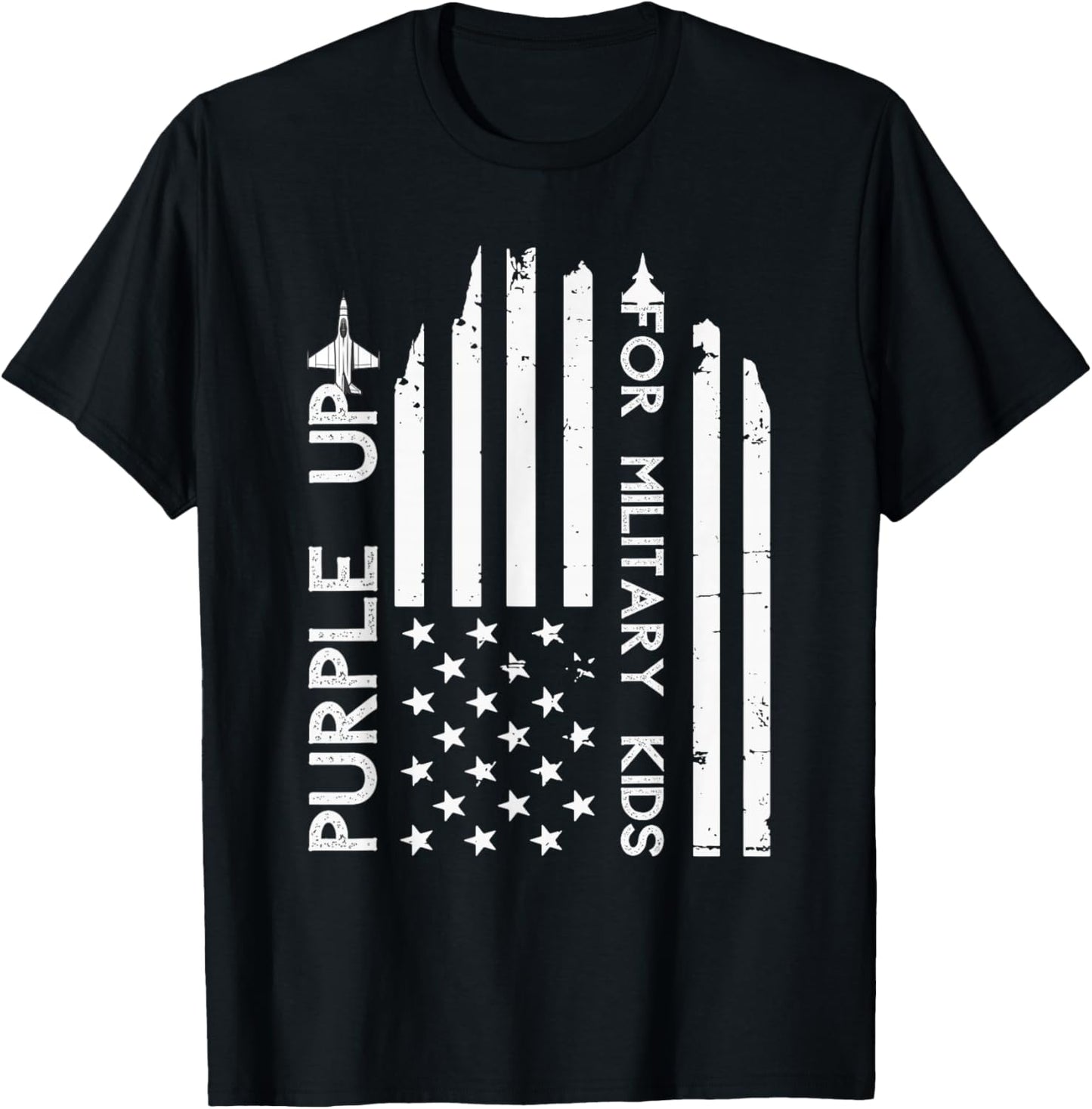 Purple Up For Military Kids Adult Shirt Military Child Month T-Shirt - T-Shirt | Black