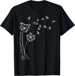 Ehlers Danlos Syndrome Zebra Dandelion EDS Awareness Support T-Shirt - T-Shirt | Black