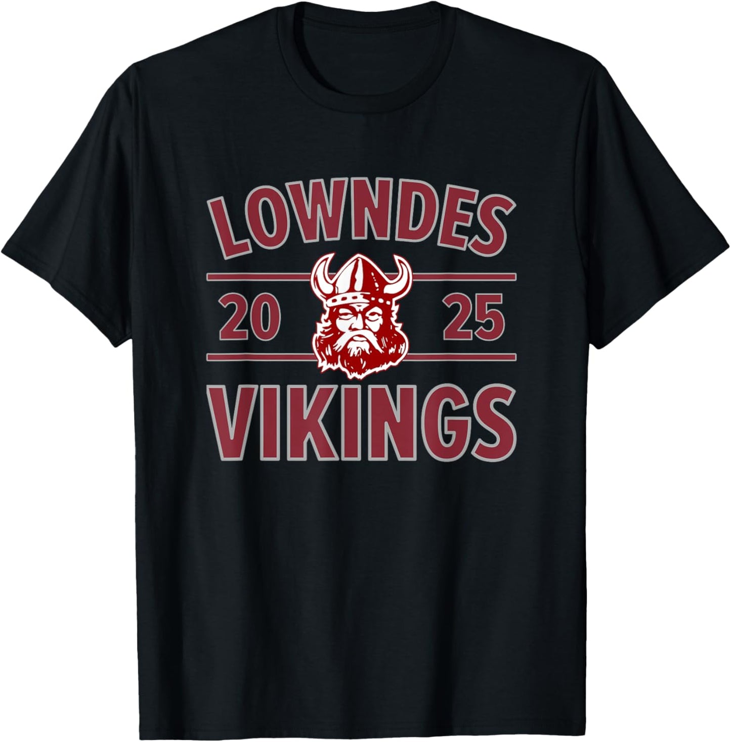 Lowndes Vikings Logo 2025 HS T-Shirt - T-Shirt | Black