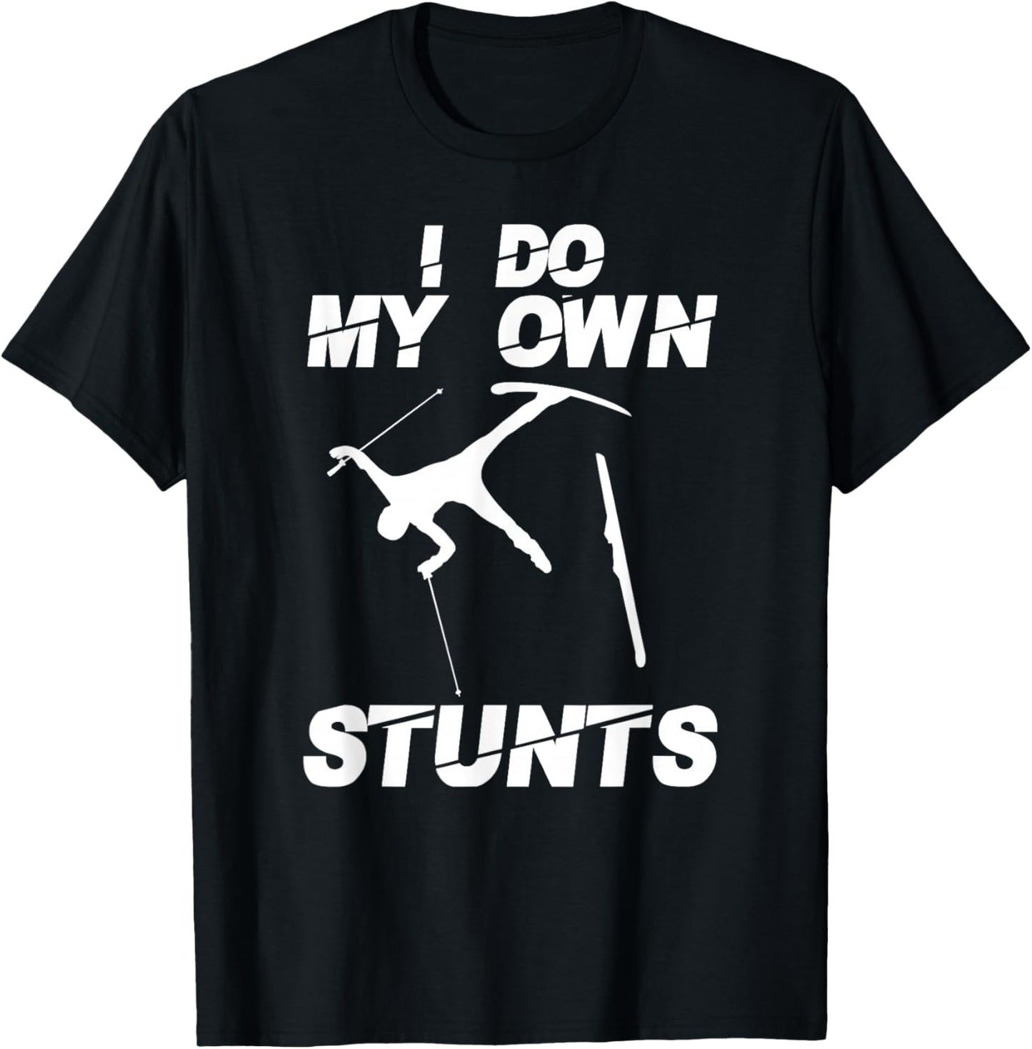 Unique Skiing Art Women Kids Skier Mountain Skiing T-Shirt - T-Shirt | Black