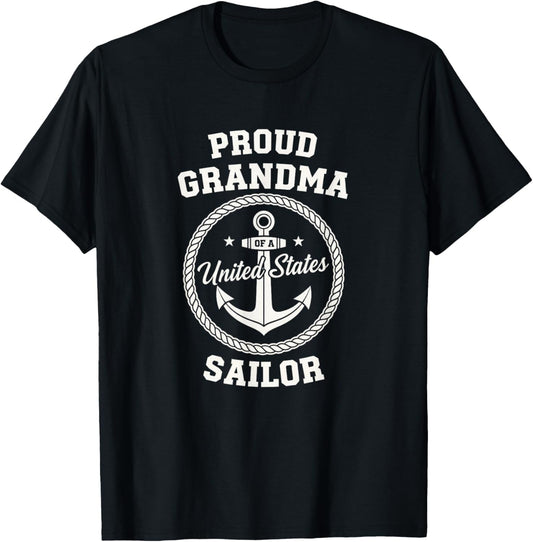 Grandparent Grandma of A Sailor T-Shirt - T-Shirt | Black