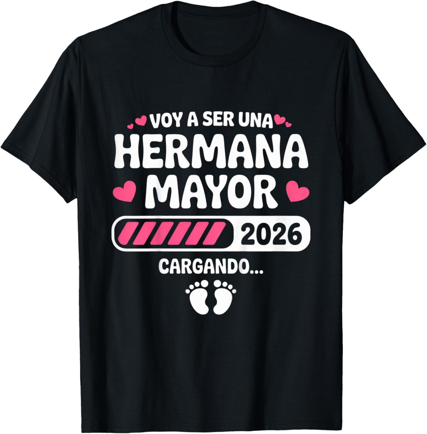 Kids Hermana Mayor 2026 Big Sister 2026 Spanish Groovy T-Shirt - T-Shirt | Black