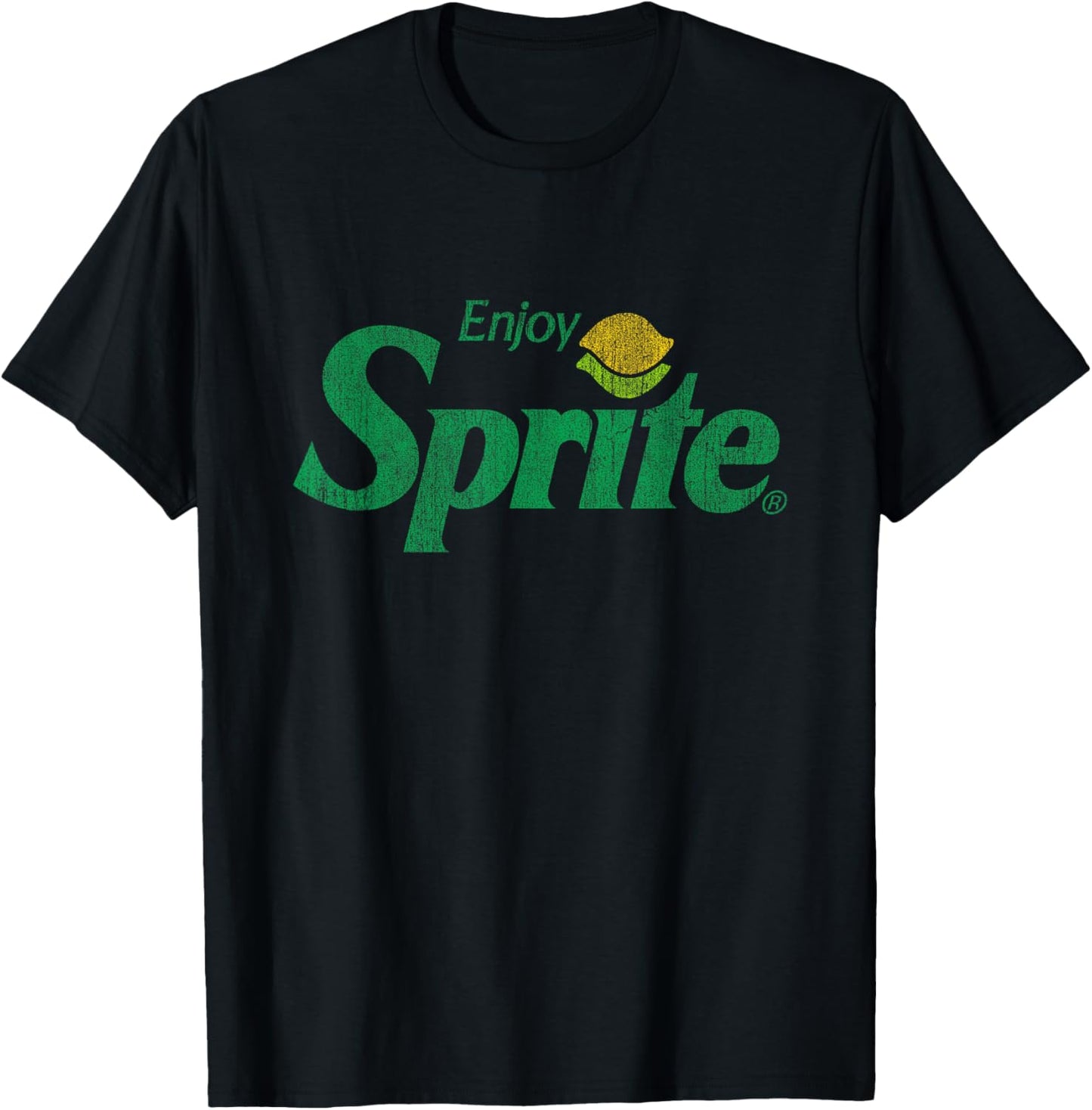 Enjoy Sprite Distressed Logo T-Shirt - T-Shirt | Black
