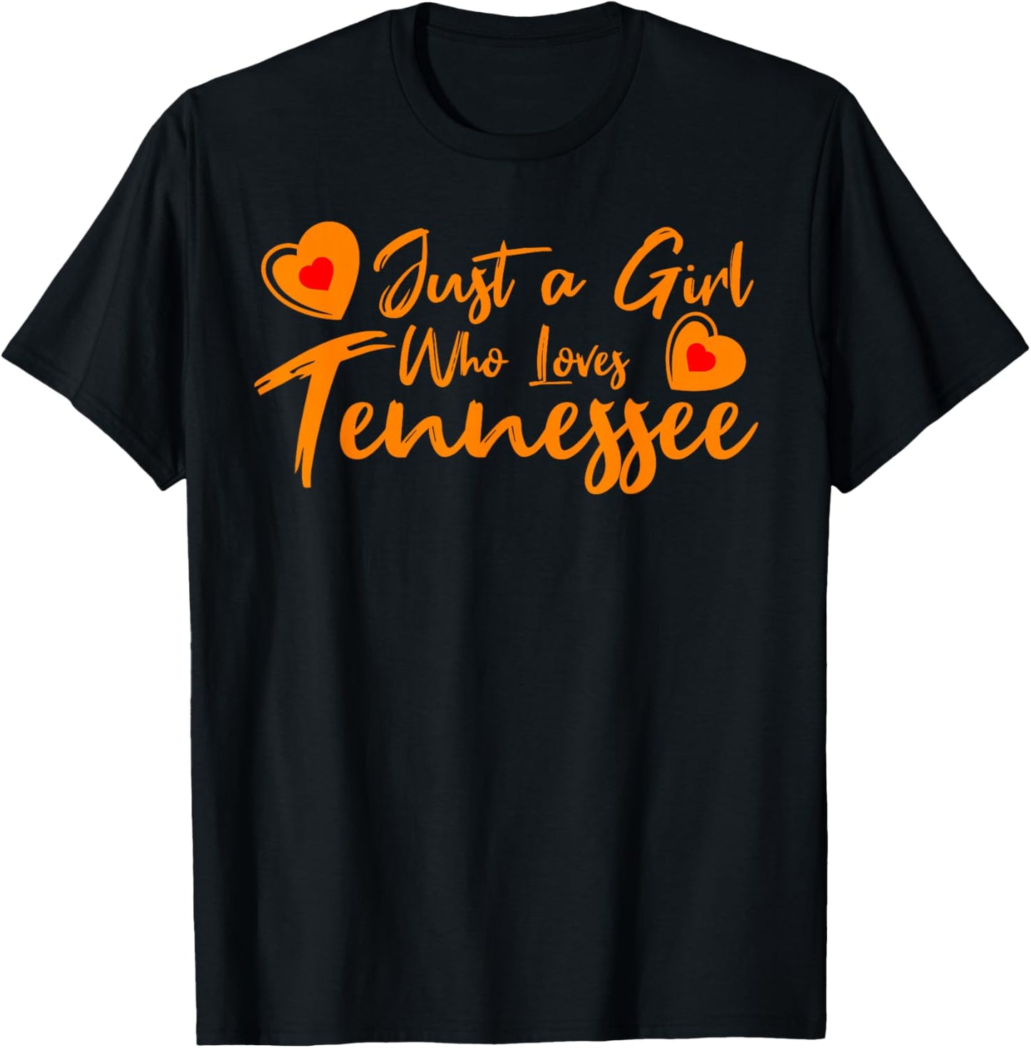 Just a Girl who Loves Tennessee Cute Women, Girls, Tween T-Shirt - T-Shirt | Black
