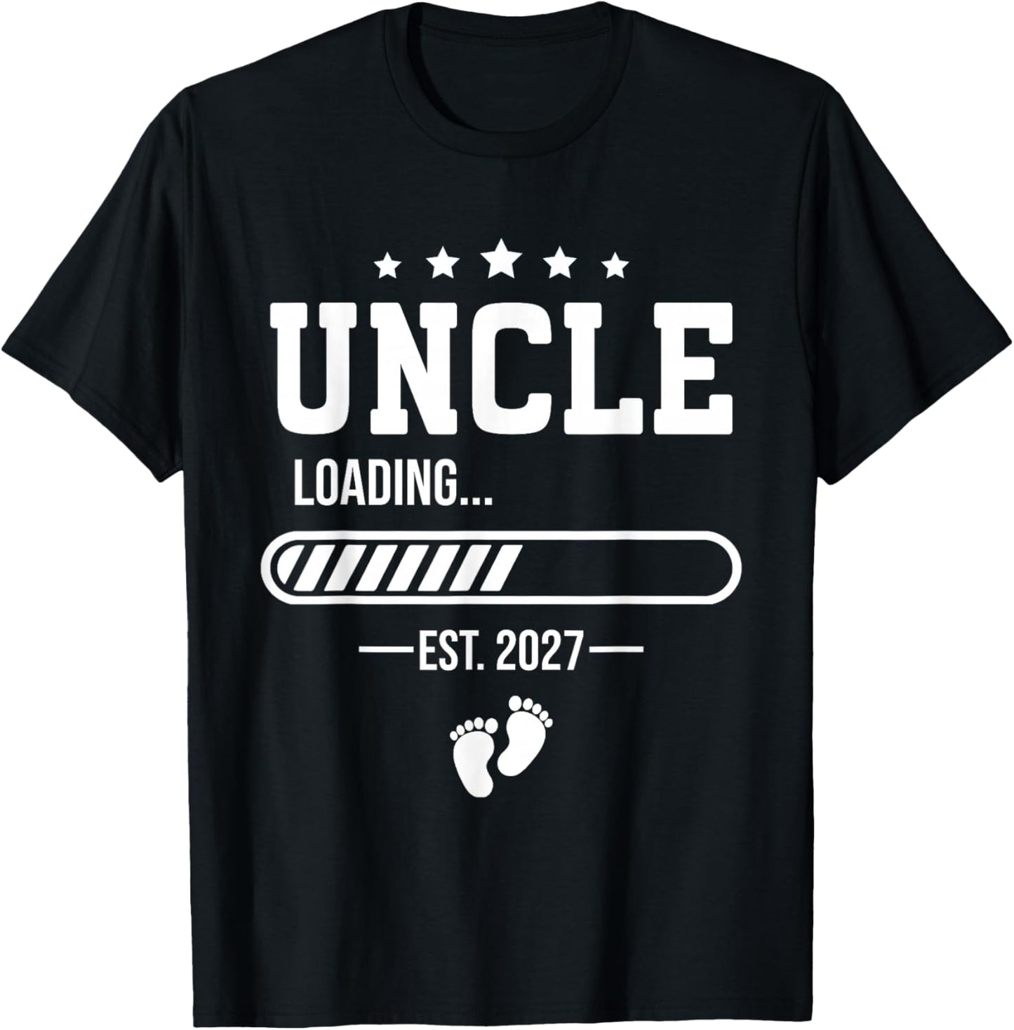 Uncle Loading 2027, Uncle Est 2027 Pregnancy Announcement T-Shirt - T-Shirt | Black