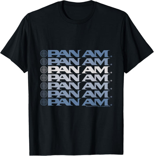 Pan Am Light Blue Gradient Cascade T-Shirt - T-Shirt | Black