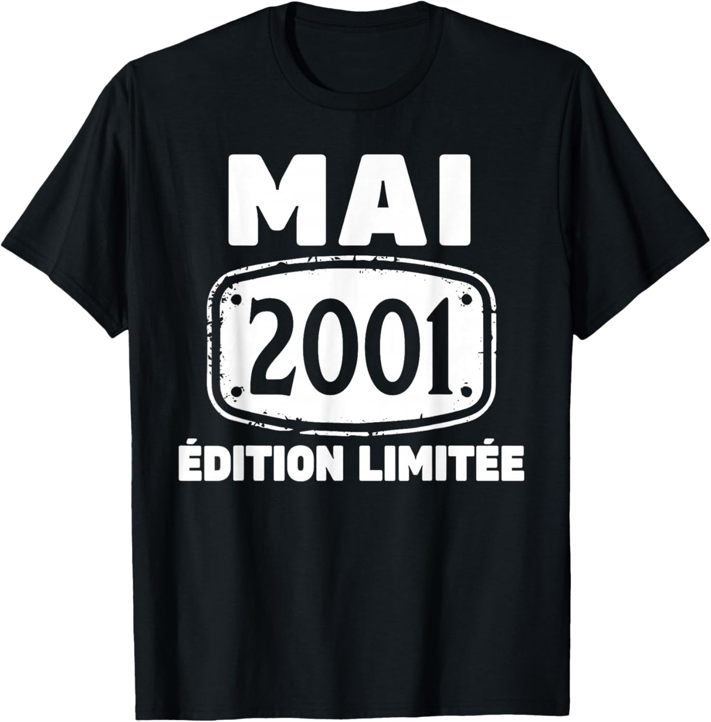 25 Ans Homme 2001 Anniversaire Mai 25 Ans Homme 2001 T-Shirt - T-Shirt | Black