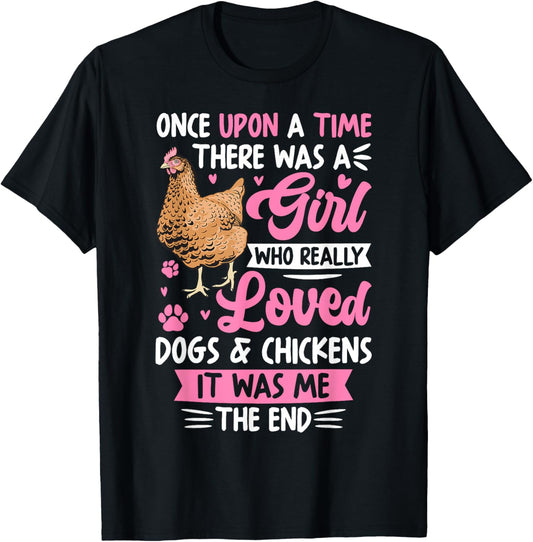 Women Chicken Shirt For Girls Chicken Dog Lover Farmer Kids T-Shirt - T-Shirt | Black