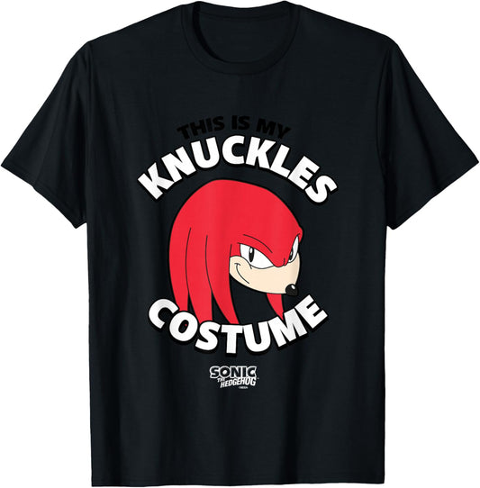 Sonic The Hedgehog Halloween Retro Knuckles Costume T-Shirt - T-Shirt | Black