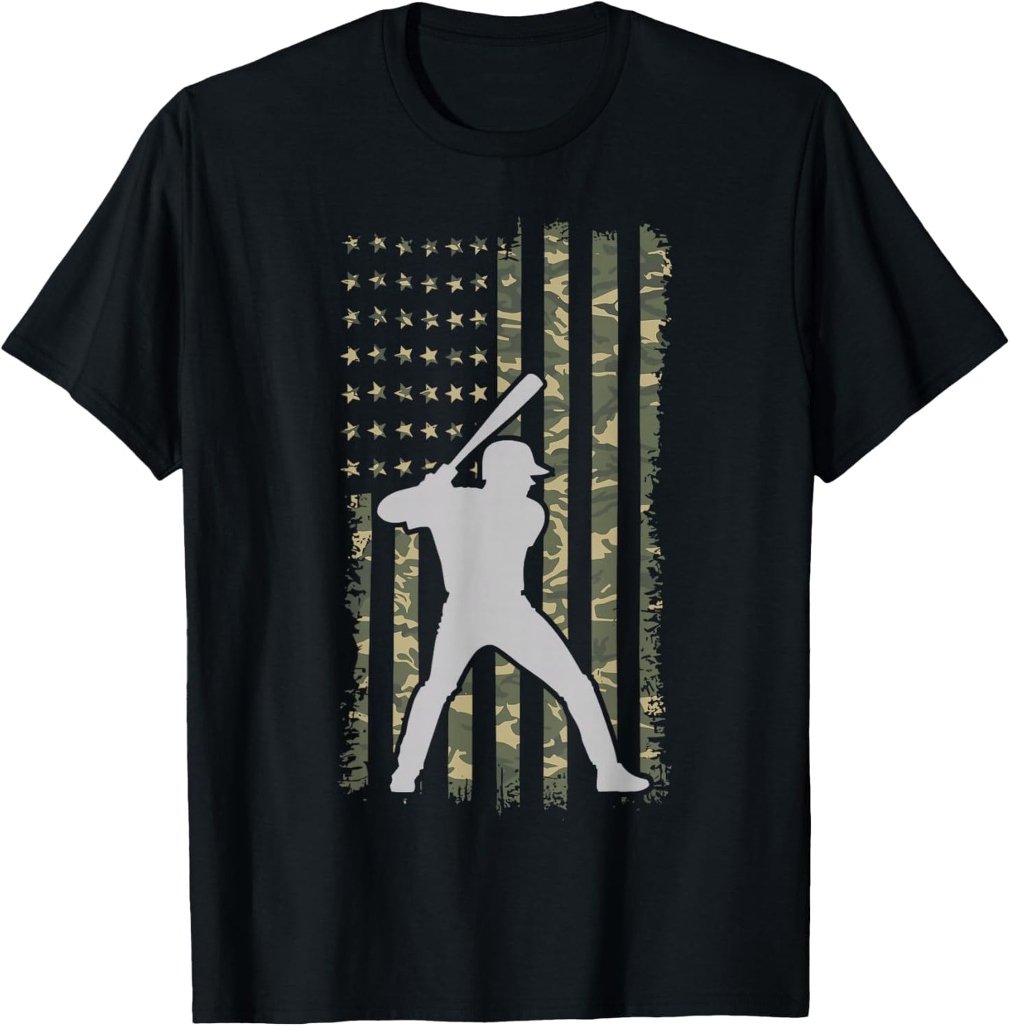 Baseball Player Gifts American Flag Baseball USA T-Shirt - T-Shirt | Black