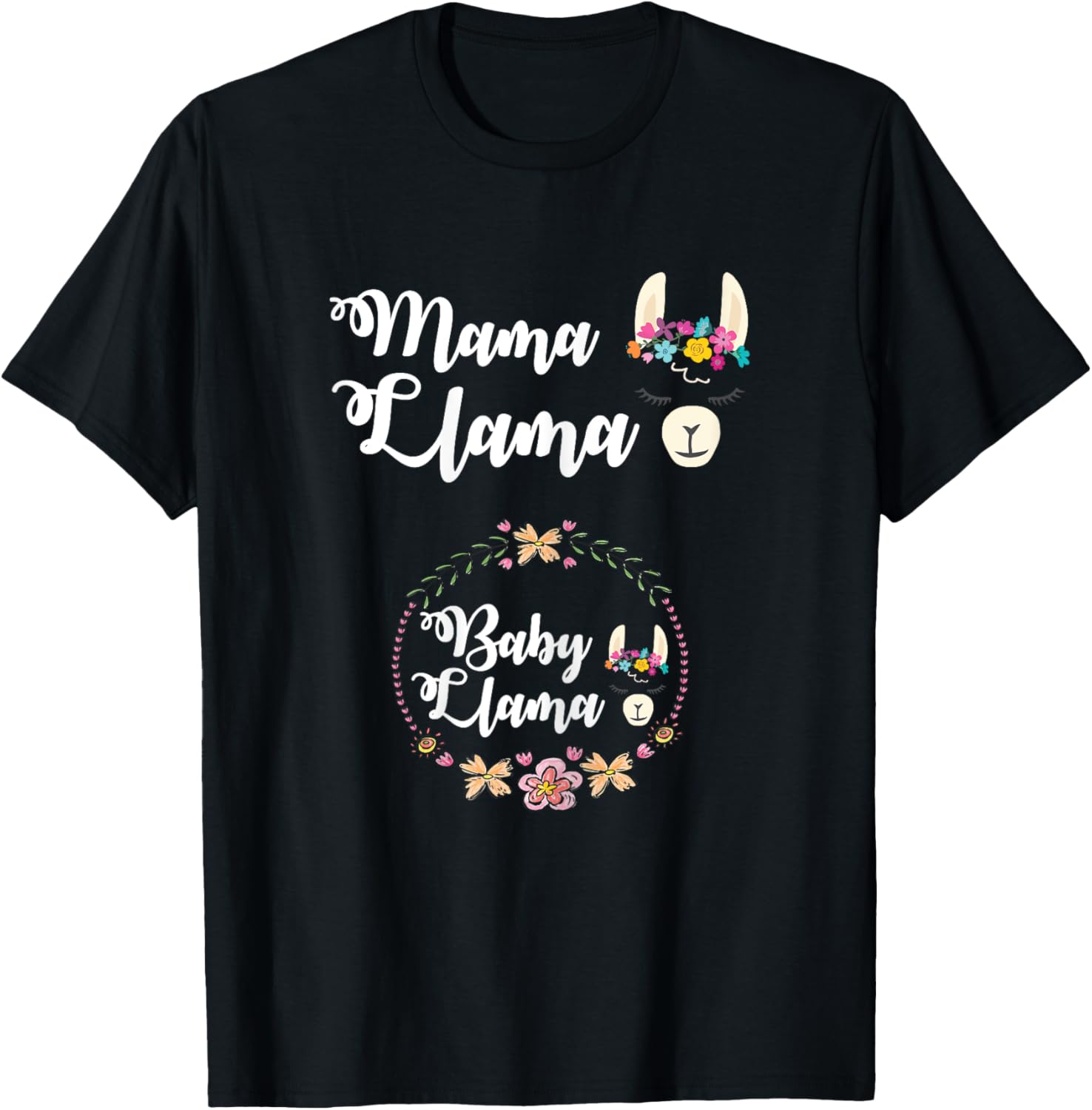 Mama Llama New Mom Baby Mommy Pregnancy Announcement T-Shirt - T-Shirt | Black