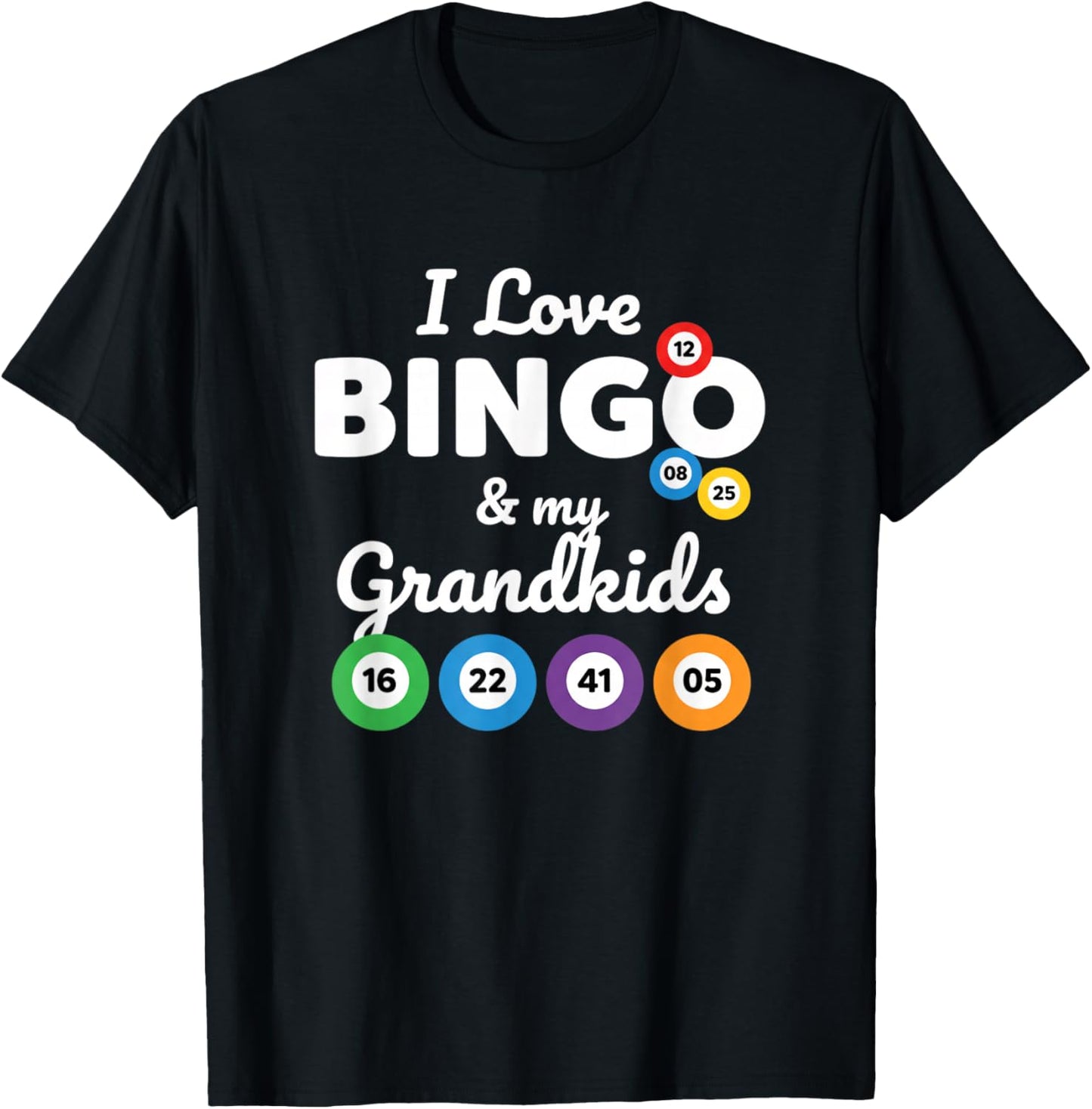 Grandparent I Love Bingo & My Grandkids T-Shirt - T-Shirt | Black