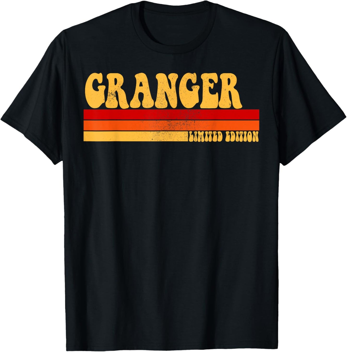 GRANGER Name Personalized Idea Men Retro Vintage GRANGER T-Shirt - T-Shirt | Black