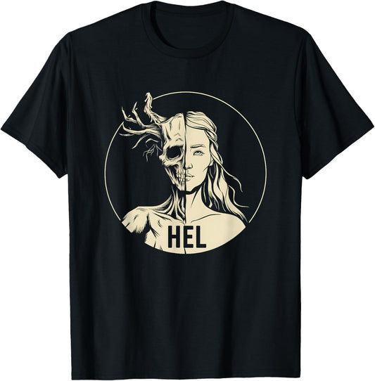 Hel Viking Goddess of the Underworld Hel T-Shirt - T-Shirt | Black
