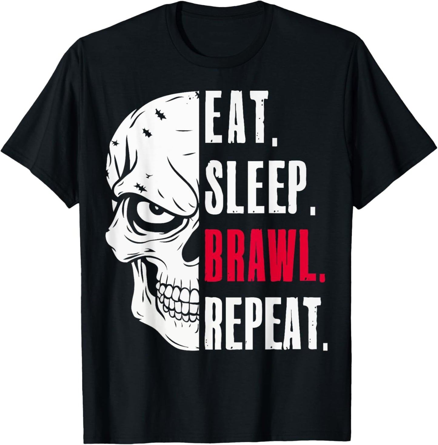 Eat Sleep Brawl Repeat Funny Video Gamer Gaming T-Shirt - T-Shirt | Black