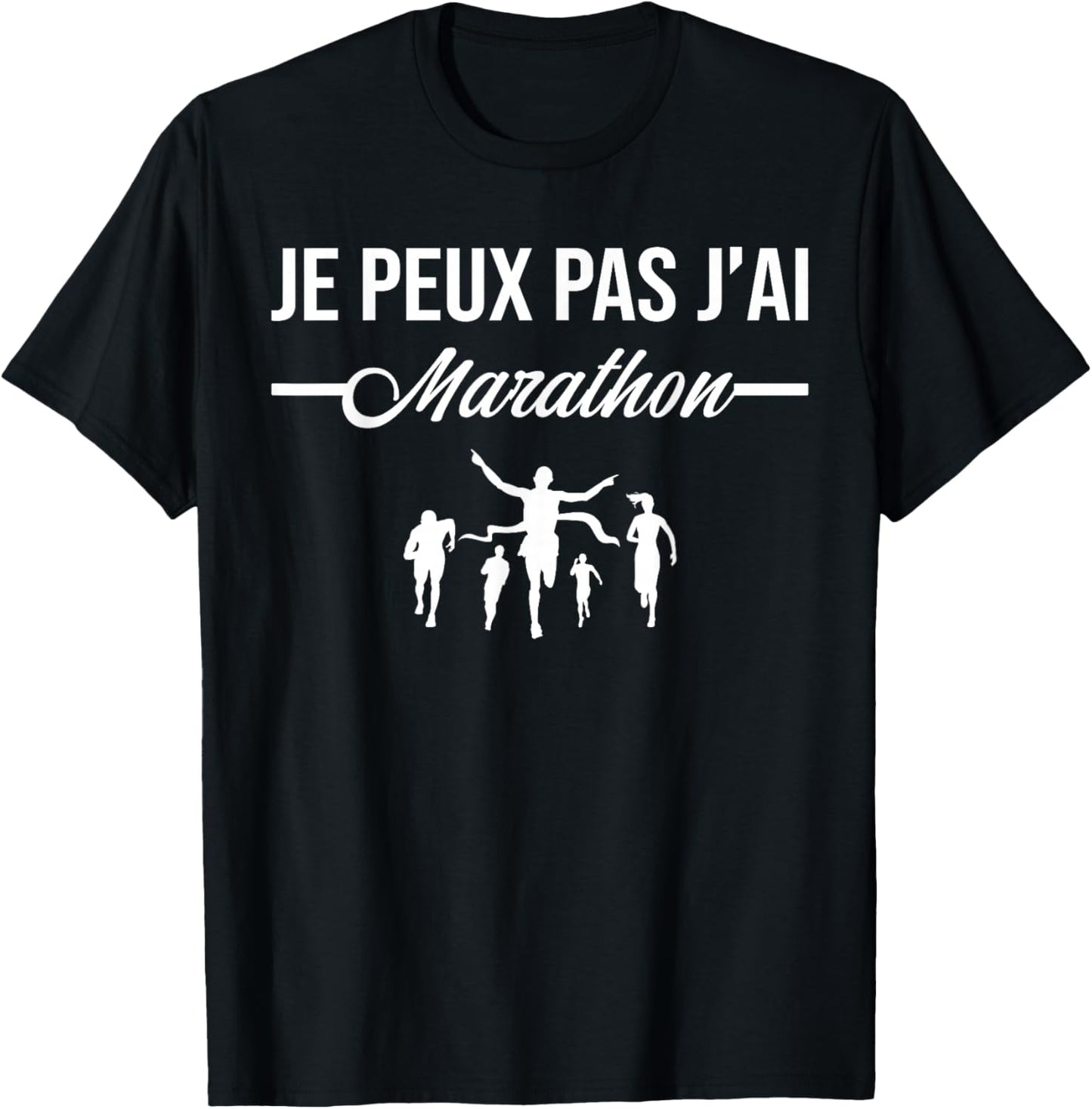 Je Peux Pas J'Ai Marathon Marathon Running Funny T-Shirt - T-Shirt | Black